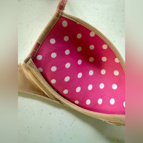 PINK Victoria’s Secret Vintage Super Push Up Bra In Nude Size 34A - Picture 7 of 11